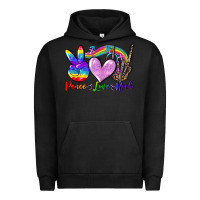 Pigment Black Peace love rock Urban Hoodie - FaDigitalArtStudio