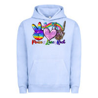Pigment Grape Ice Peace love rock Urban Hoodie - FaDigitalArtStudio