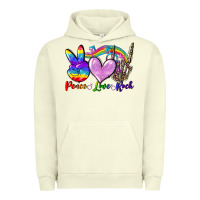 Peace Love Rock Urban Hoodie | Teevron