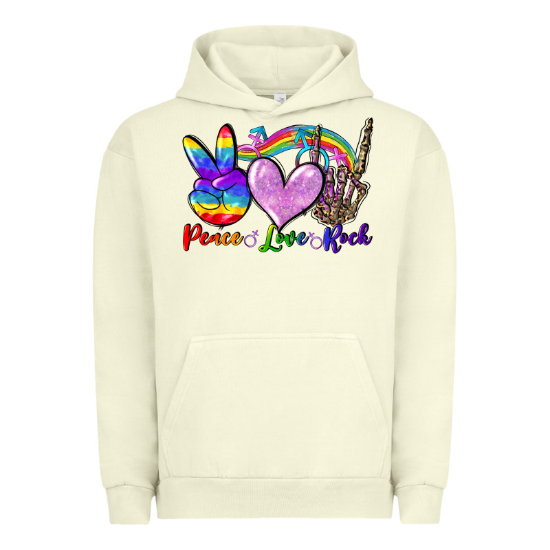 Peace Love Rock Urban Hoodie by FaDigitalArtStudio | Teevron