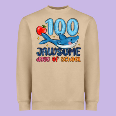 100 Jawsome Days Of School Heavyweight Sweatshirt Designed By Maliassmallbusiness