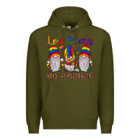 Army Green love gnomes no bounds Premium Hoodie - JahusDesignShop