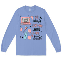 Colony Blue she works willingly with her hands Long Sleeve Tee - MaliasSmallBusiness