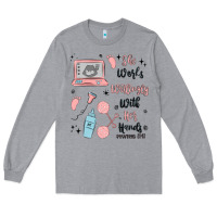 Heather Grey she works willingly with her hands Long Sleeve Tee - MaliasSmallBusiness