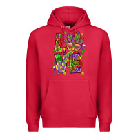 Cardinal Mardi Gras love Premium Hoodie - HowdyJamesFarm