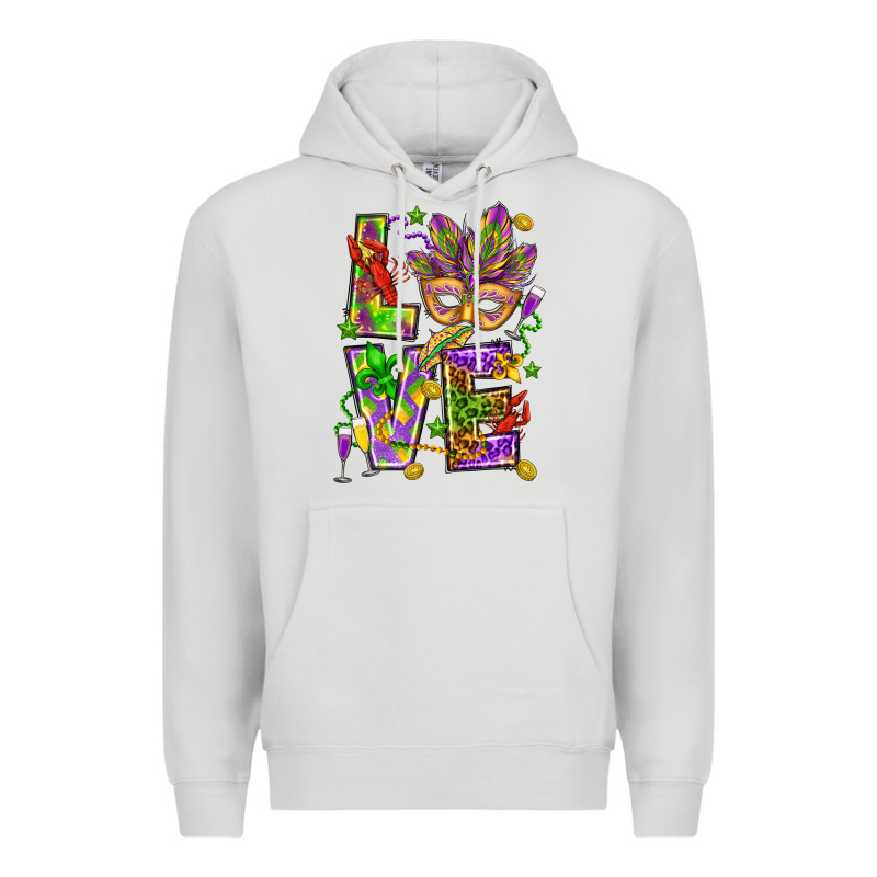 Mardi Gras Love Premium Hoodie by HowdyJamesFarm | Teevron