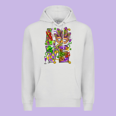 Mardi Gras Love Premium Hoodie Designed By Howdyjamesfarm