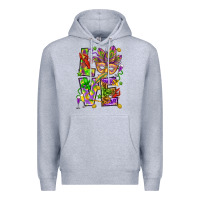 Heather Grey Mardi Gras love Premium Hoodie - HowdyJamesFarm