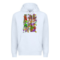 White Mardi Gras love Premium Hoodie - HowdyJamesFarm