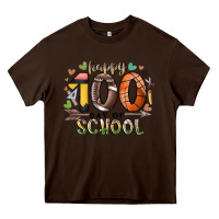 Chocolate Brown happy 100 americana football basketball day of sch Heavy Core Tee - RacoonDesign
