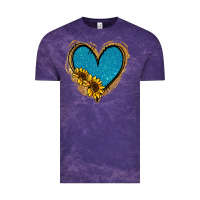 Cloud Purple Gold Glitter Sunflower Blue Heart Vintage Tee - Jasminsmagicworld