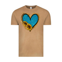 Vintage Camel Gold Glitter Sunflower Blue Heart Vintage Tee - Jasminsmagicworld