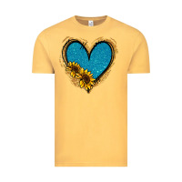 Vintage Mustard Gold Glitter Sunflower Blue Heart Vintage Tee - Jasminsmagicworld