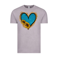 Vintage Zinc Gold Glitter Sunflower Blue Heart Vintage Tee - Jasminsmagicworld
