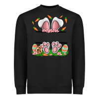 Black easter costom name rabbit Heavyweight Sweatshirt - MaliasSmallBusiness