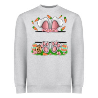 Heather Grey easter costom name rabbit Heavyweight Sweatshirt - MaliasSmallBusiness
