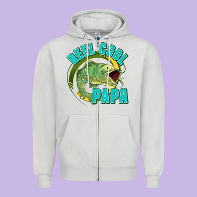 Reel Cool Papa Zipper Hoodie Designed By Jasminsmagicworld