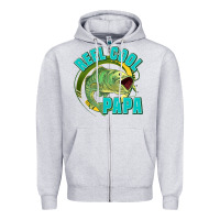Heather Grey reel cool papa Zipper Hoodie - Jasminsmagicworld