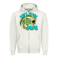 Oatmeal Heather reel cool papa Zipper Hoodie - Jasminsmagicworld