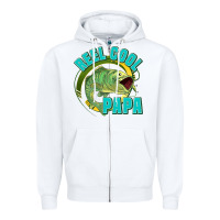 White reel cool papa Zipper Hoodie - Jasminsmagicworld