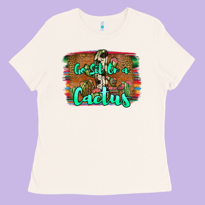 Go Sit On A Cactus Ladies Tee Designed By Jahusdesignshop