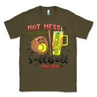Army Green hot mess always stressed softball mama stanley cup Classic Tee - MaliasSmallBusiness