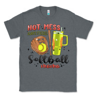 Charcoal Heather hot mess always stressed softball mama stanley cup Classic Tee - MaliasSmallBusiness