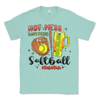 Seafoam hot mess always stressed softball mama stanley cup Classic Tee - MaliasSmallBusiness
