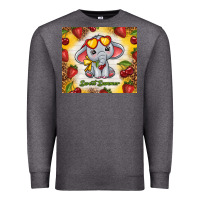 Charcoal Heather sweet summer cute elephant Premium Sweatshirt - TumblerDesignByShophia