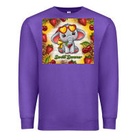 Purple sweet summer cute elephant Premium Sweatshirt - TumblerDesignByShophia
