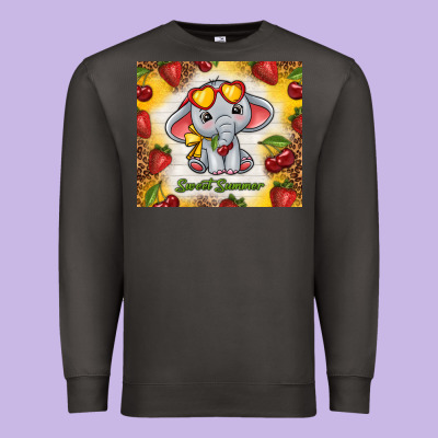 Sweet Summer Cute Elephant Premium Sweatshirt Designed By Tumblerdesignbyshophia