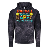 Cloud Black Softball Makes Me Happy You, Not So Much Vintage Hoodie - LillyAllenDesigns