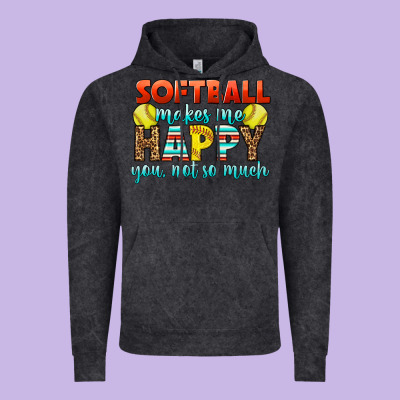 Softball Makes Me Happy You, Not So Much Vintage Hoodie Designed By Lillyallendesigns