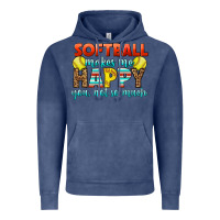 Vintage Denim Softball Makes Me Happy You, Not So Much Vintage Hoodie - LillyAllenDesigns