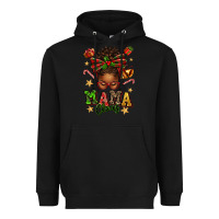 Black mama claus afro messy bun Heavyweight Hoodie - texasbilliewilder