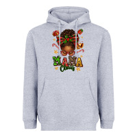 Heather Grey mama claus afro messy bun Heavyweight Hoodie - texasbilliewilder