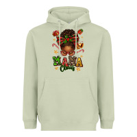 Matcha mama claus afro messy bun Heavyweight Hoodie - texasbilliewilder