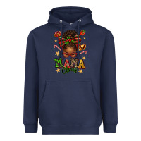 Navy mama claus afro messy bun Heavyweight Hoodie - texasbilliewilder