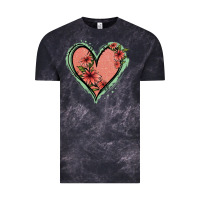 Cloud Black Pink Glitter Floral Heart Vintage Tee - Jasminsmagicworld