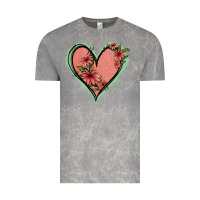 Cloud Rock Pink Glitter Floral Heart Vintage Tee - Jasminsmagicworld