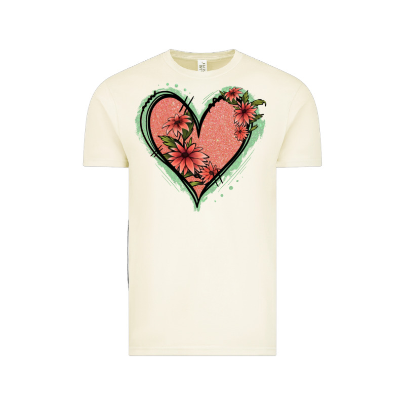 Pink Glitter Floral Heart Vintage Tee by Jasminsmagicworld | Teevron