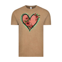 Vintage Coffee Pink Glitter Floral Heart Vintage Tee - Jasminsmagicworld