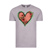 Vintage Zinc Pink Glitter Floral Heart Vintage Tee - Jasminsmagicworld