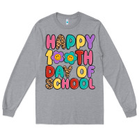 Heather Grey happy 100 th day of school Long Sleeve Tee - MaliasSmallBusiness