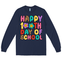 Navy happy 100 th day of school Long Sleeve Tee - MaliasSmallBusiness