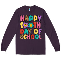 Plum happy 100 th day of school Long Sleeve Tee - MaliasSmallBusiness