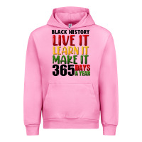 Fuchsia Pink black history live it Urban Hoodie - FaDigitalArtStudio