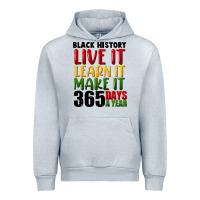 Heather Grey black history live it Urban Hoodie - FaDigitalArtStudio