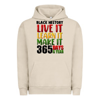 Pigment French Oak black history live it Urban Hoodie - FaDigitalArtStudio