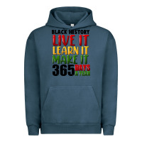 Pigment Midnight Navy black history live it Urban Hoodie - FaDigitalArtStudio